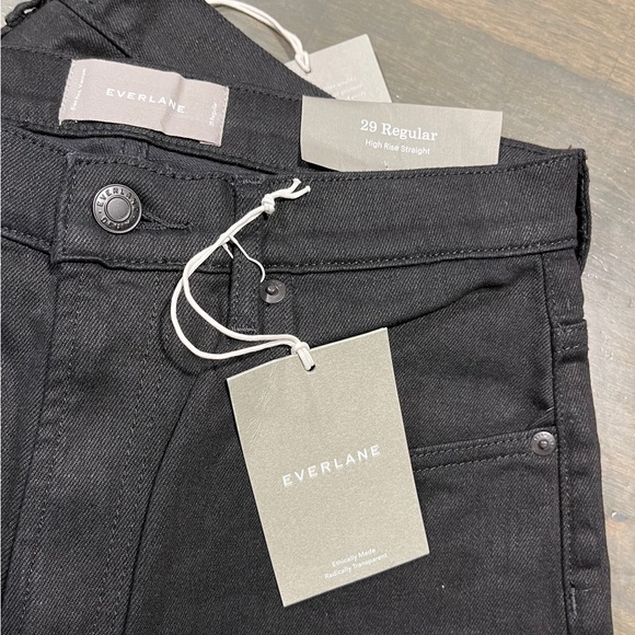Everlane High Rise Straight Black Jeans - 29 Regular - Brand New with Tags - Picture 4 of 4